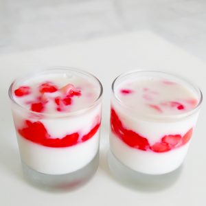 Low fat red ruby milk pudding using agar agar