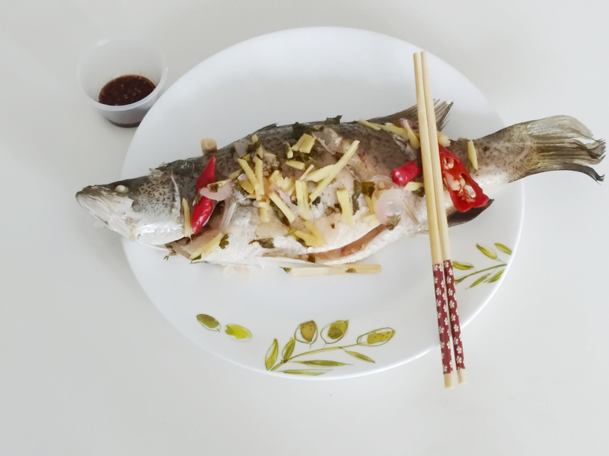 Thai steamed fish recipe with lemongrass,lime,ginger.Thai dipping sauce for steamed fish.