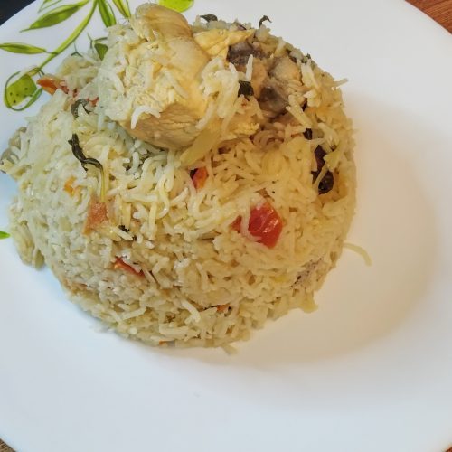 Pressure cooker chicken biryani